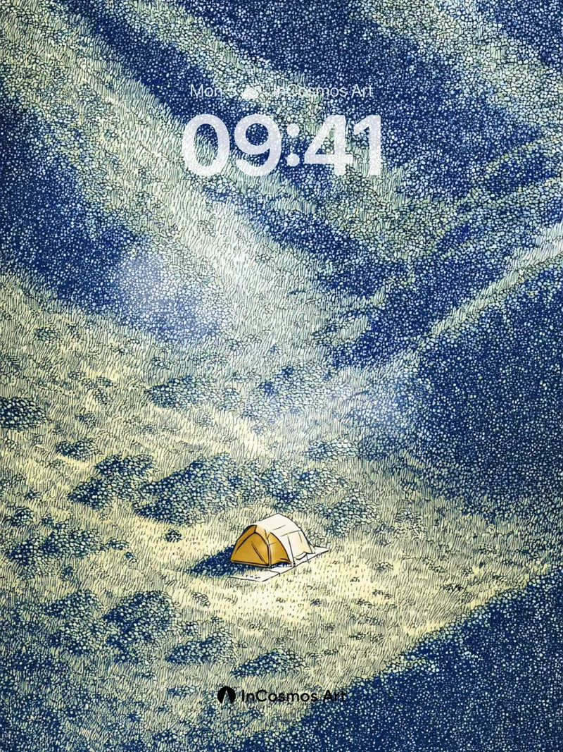 Stellar Solitude Wallpaper with Cosmic Tent wallpaper for iPhone, iPad & Mac