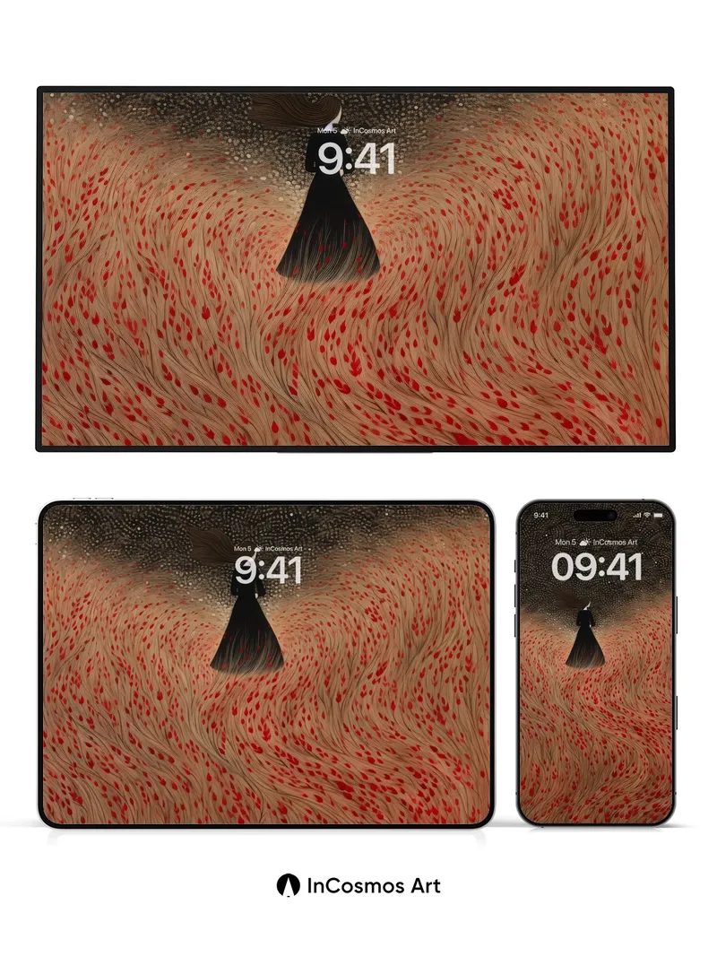 Whispering Fields Wallpaper with Starlit Veil