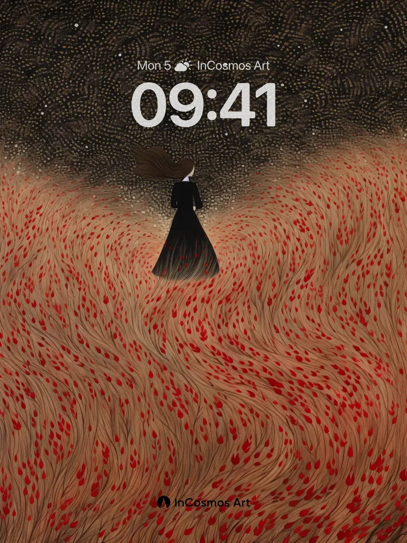 Whispering Fields Wallpaper with Starlit Veil