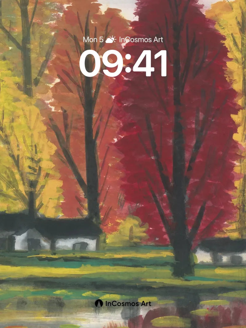 Autumn Hush Wallpaper with Reflective Water