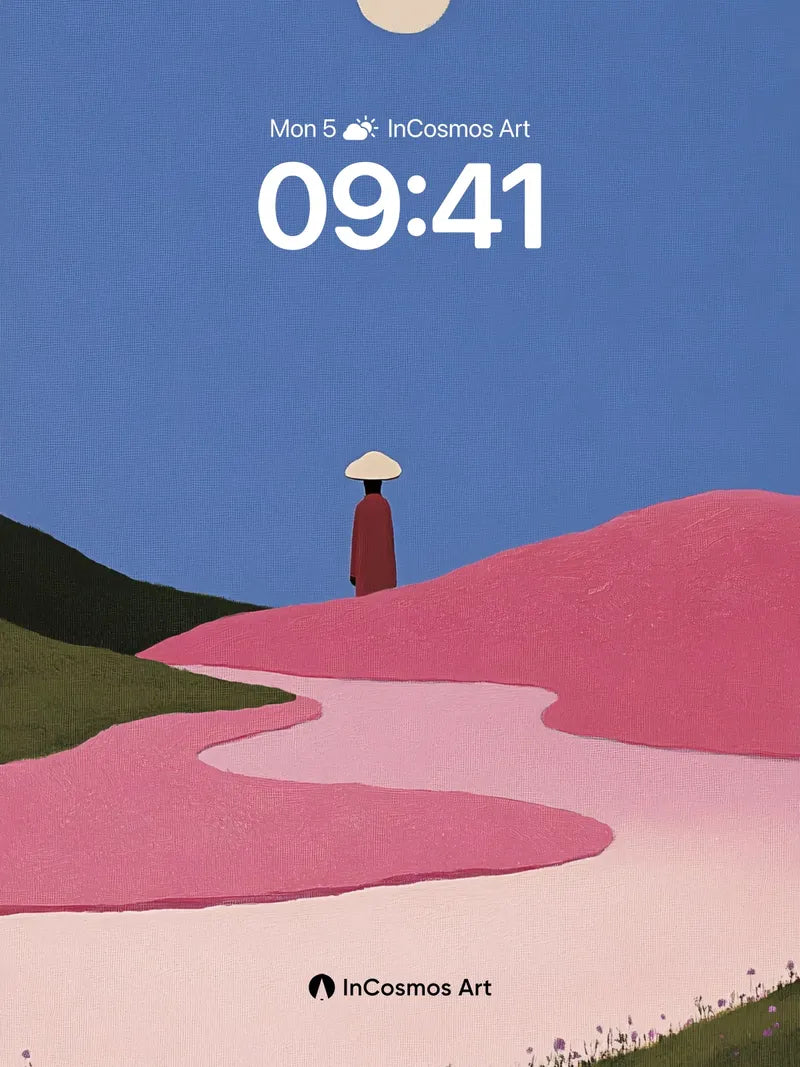 Serenity Path Wallpaper with Moonlit Figure