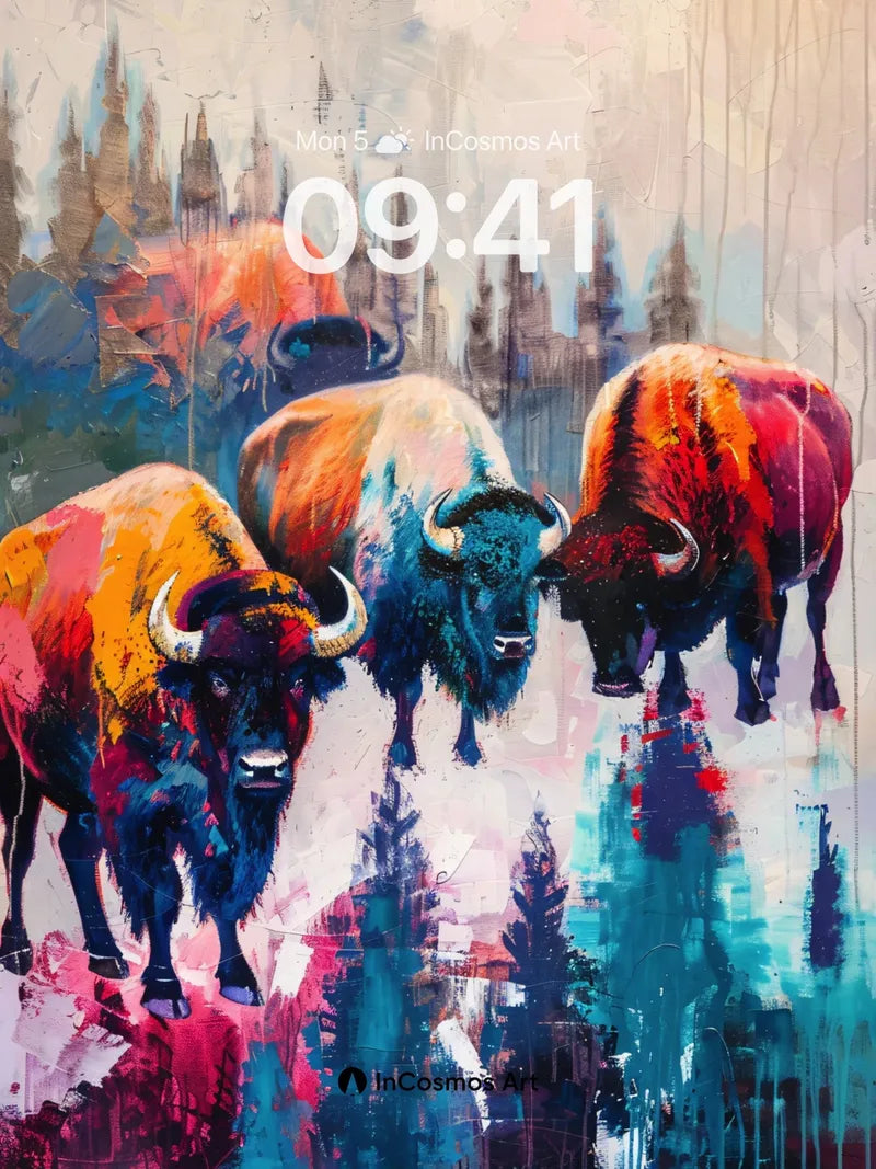 Electric Herd Wallpaper with Chromatic Shadows