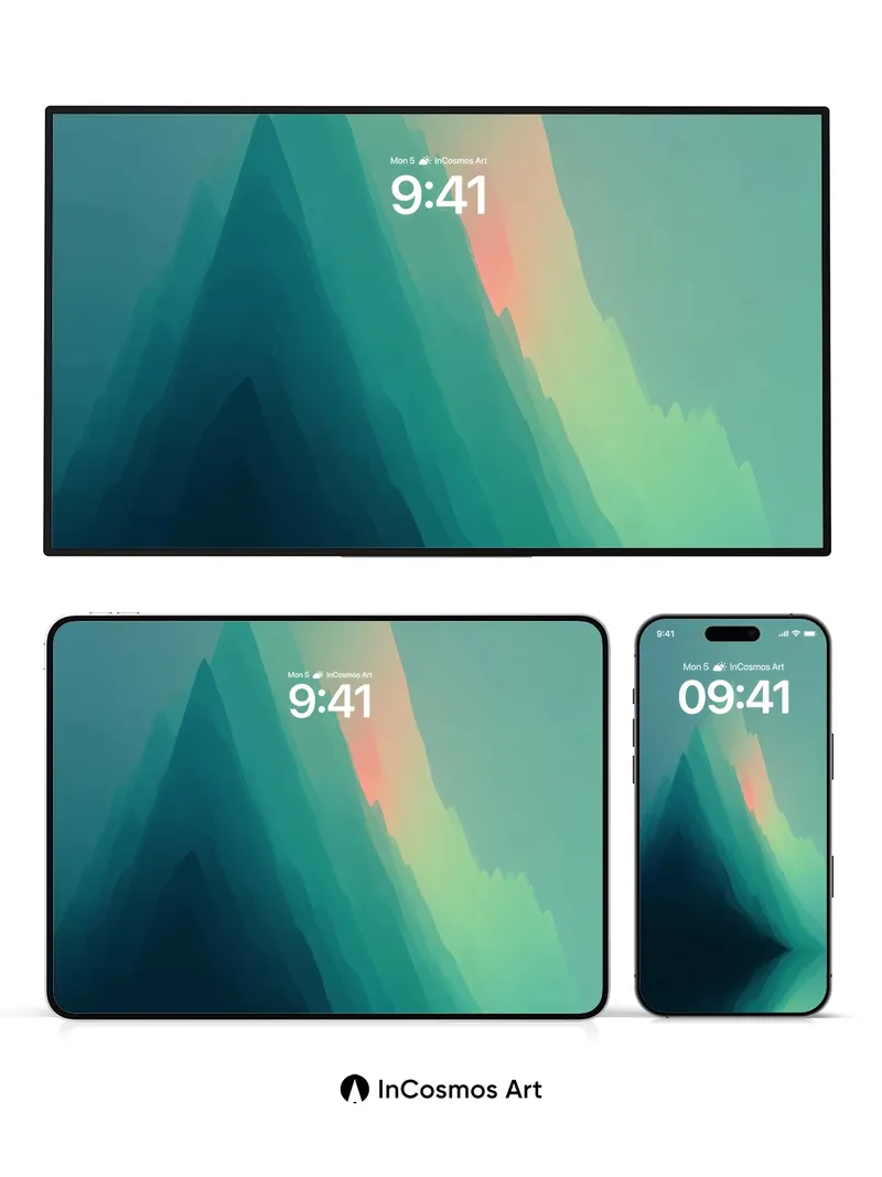 Serene Peak Wallpaper with Ethereal Light Veil