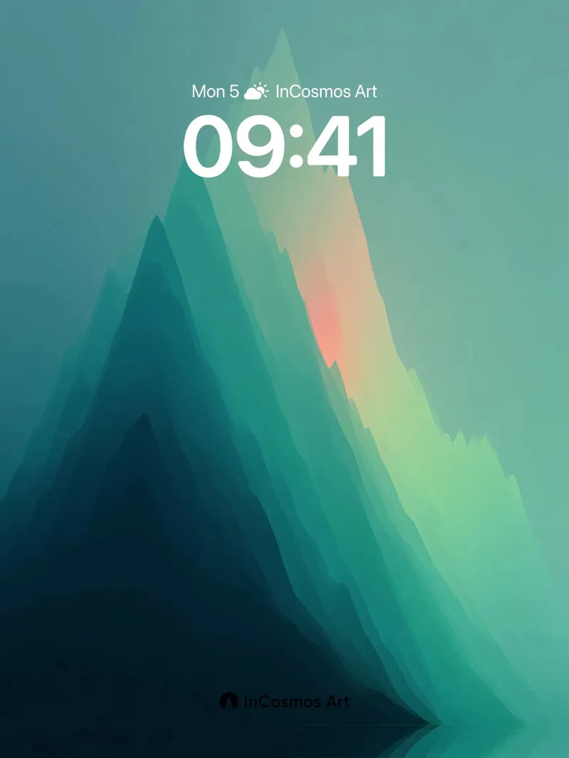 Serene Peak Wallpaper with Ethereal Light Veil