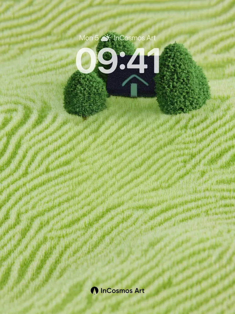 Serenity Knit Wallpaper with Forest Dots