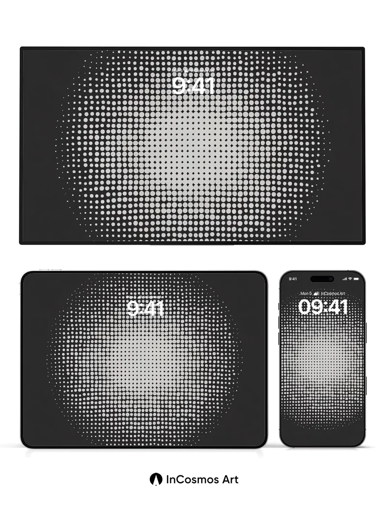 Silent Halo Wallpaper with Dot Matrix Glow