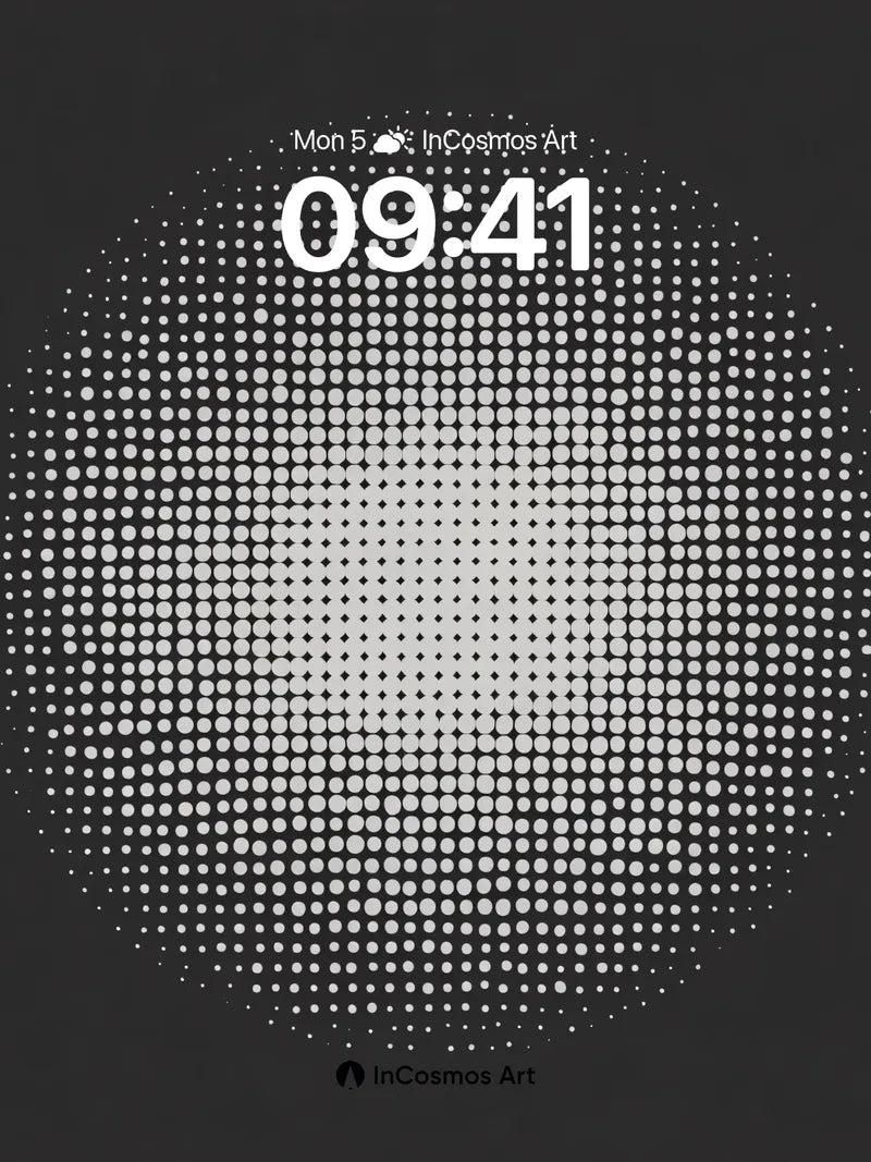 Silent Halo Wallpaper with Dot Matrix Glow wallpaper for iPhone, iPad & Mac