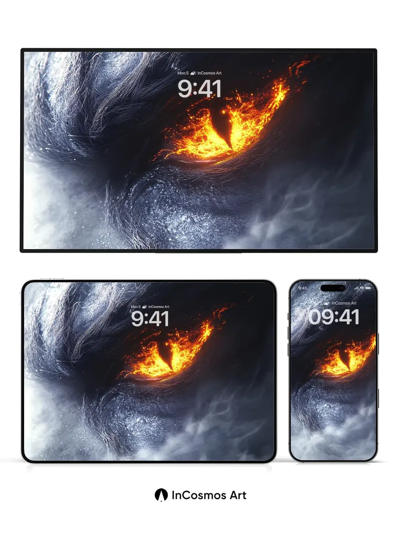 Fiery Gaze Wallpaper with Smoldering Depths