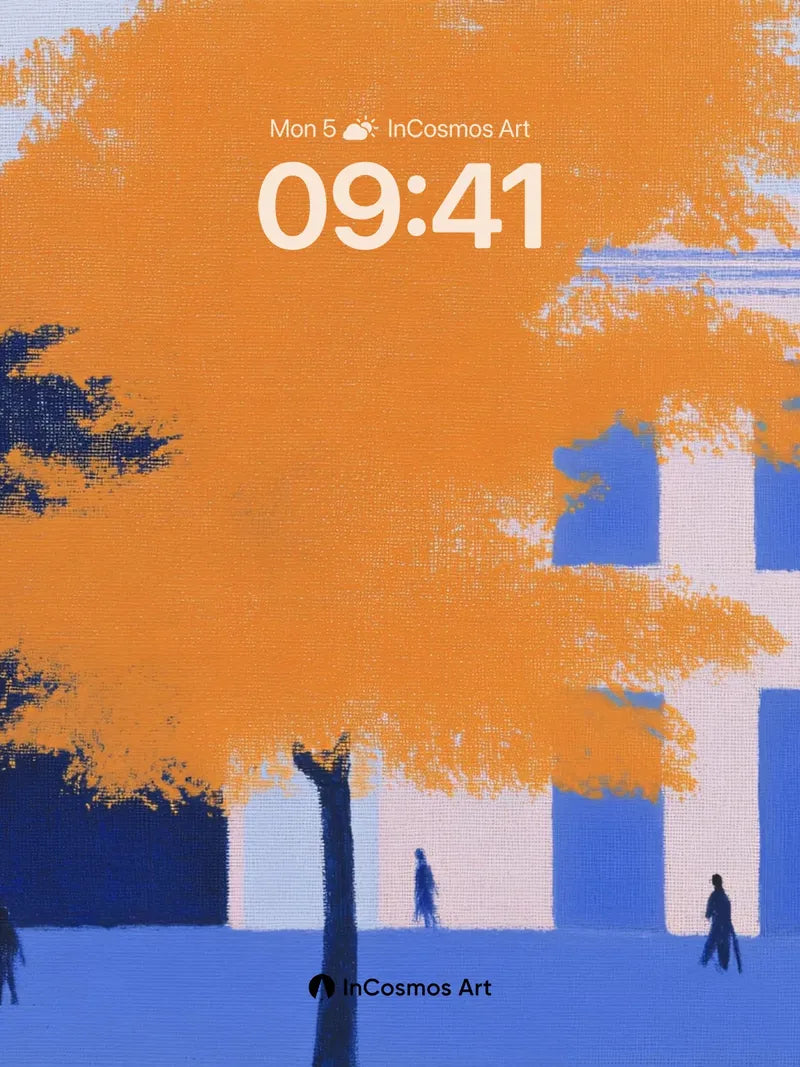 Autumn Hush Wallpaper with Blue Silence