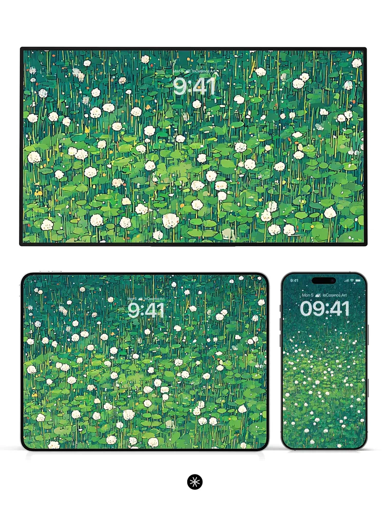 White Clover Field 4K Wallpaper for iPhone Lock Screen