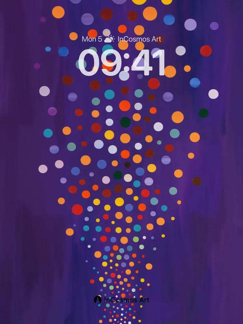 Cosmic Burst Wallpaper with Polka Dot Symphony