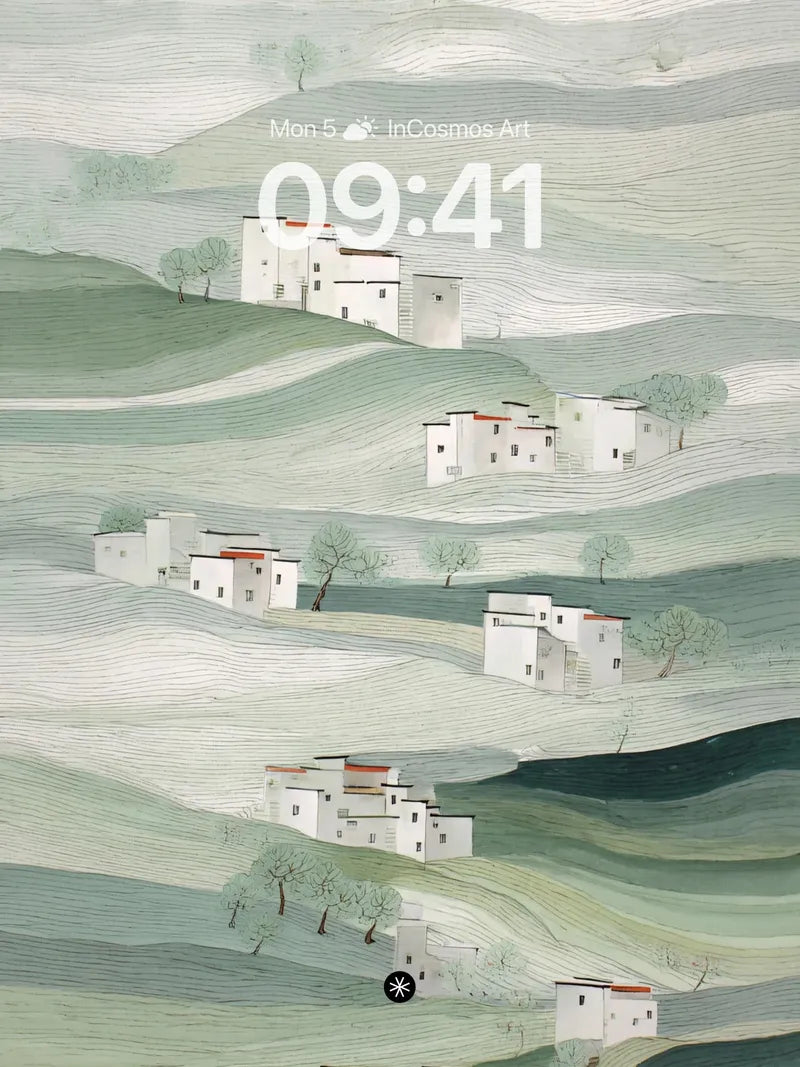 Serene Hillside Wallpaper with Soft Lines wallpaper for iPhone, iPad & Mac
