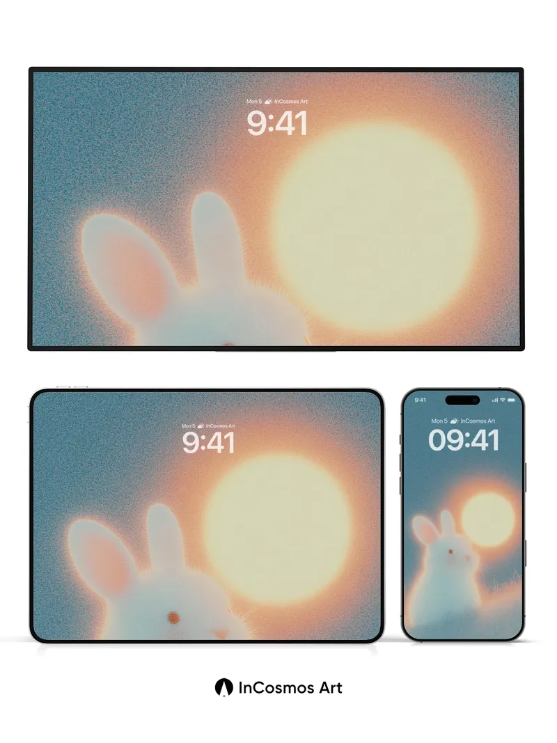 Luminous Hare Wallpaper with Ethereal Moonlight