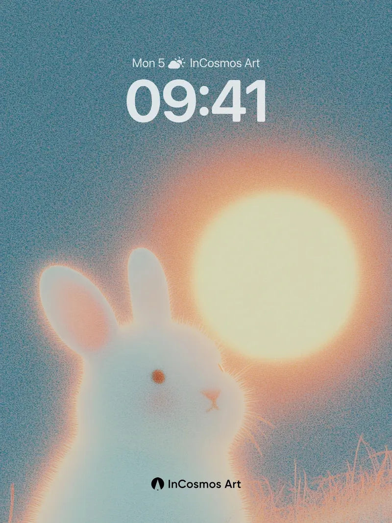 Luminous Hare Wallpaper with Ethereal Moonlight