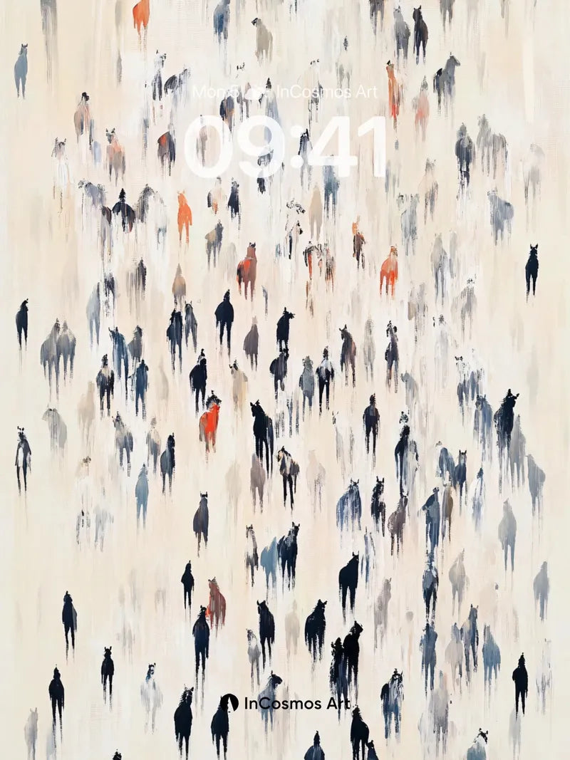 Whispering Herd Wallpaper with Floating Silhouettes