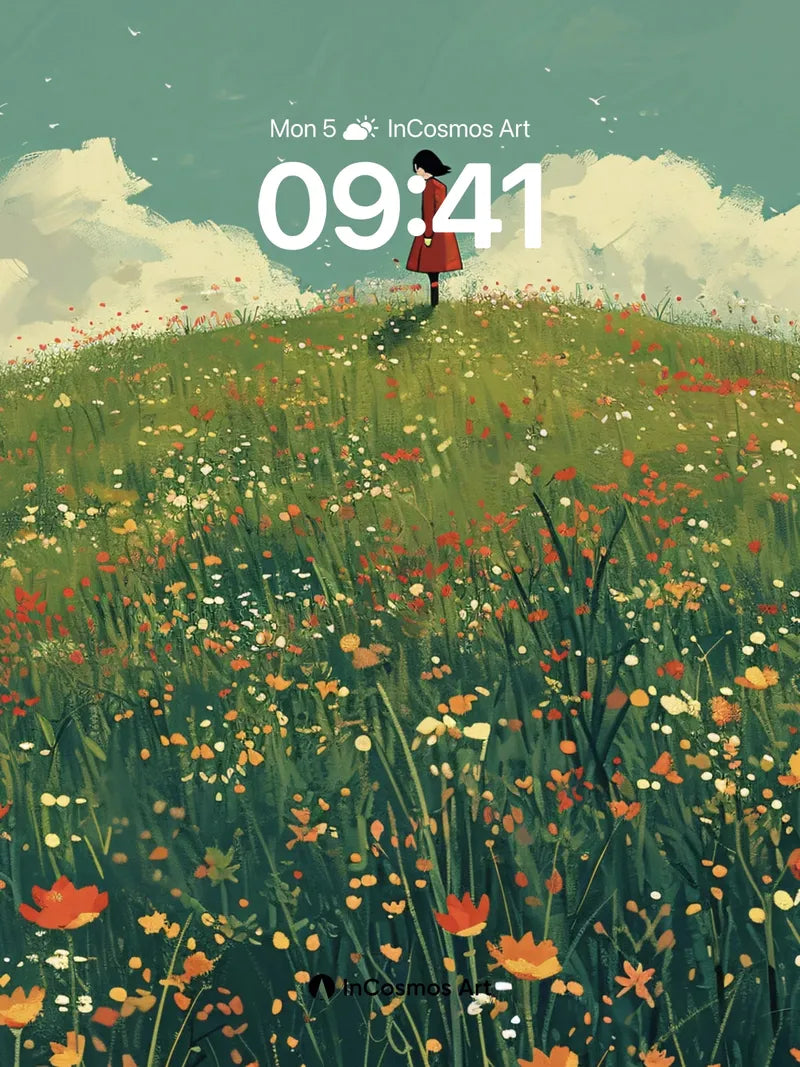 Serenity Meadow Wallpaper with Whispering Petals