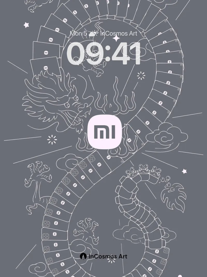 Celestial Dragon Wallpaper with Xiaomi Symbol