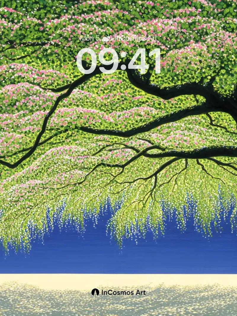 Serenity Weeping Tree Wallpaper with Ethereal Canopy