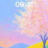 Pastel Mirage Wallpaper with Cherry Bloom wallpaper for iPhone, iPad & Mac