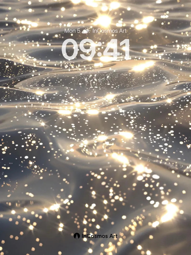 Golden Mirage Wallpaper with Liquid Light Trails