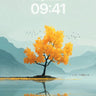 Golden Solitude Wallpaper with Mountain Mirror wallpaper for iPhone, iPad & Mac