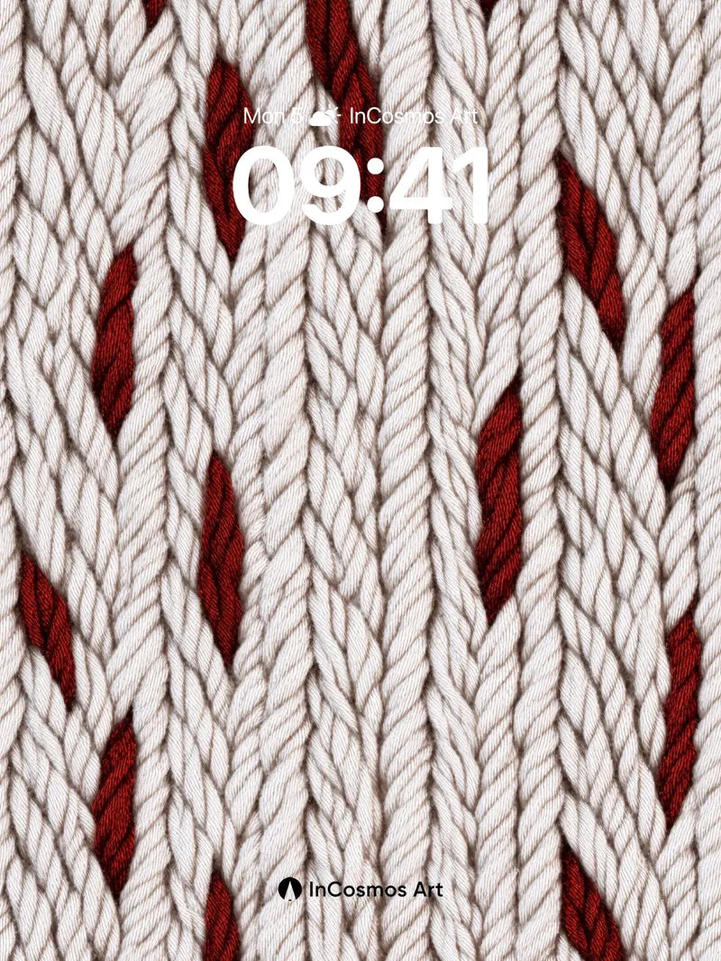 Crimson Lattice Wallpaper with Knit Texture wallpaper for iPhone, iPad & Mac