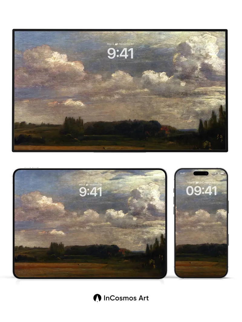 Cloud-Weighted Horizon Wallpaper with Earth's Breath