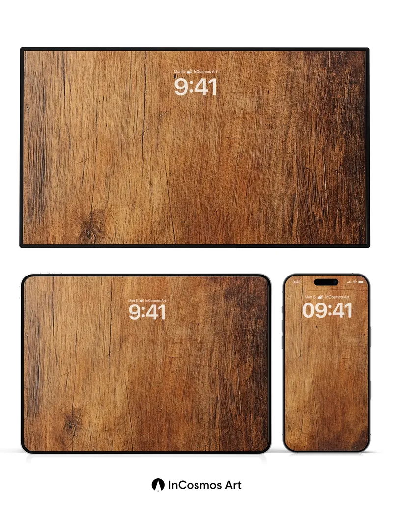 Warm Embrace Woodgrain Wallpaper with Ancient Lines