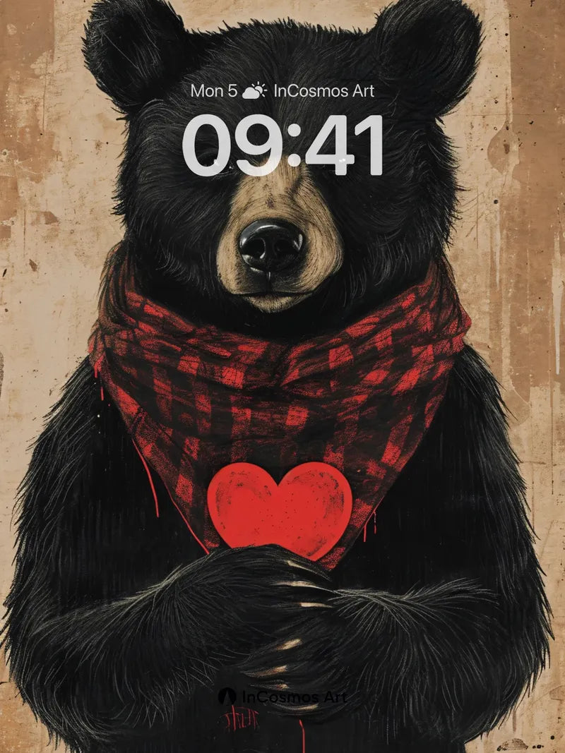 Whispering Heart Wallpaper with Plaid Scarf