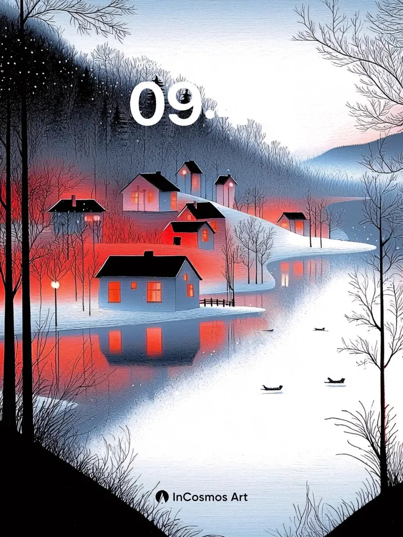 Crimson Hush Wallpaper with Frozen Reflections