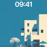 Serenity Poolside Wallpaper with Architectural Light wallpaper for iPhone, iPad & Mac