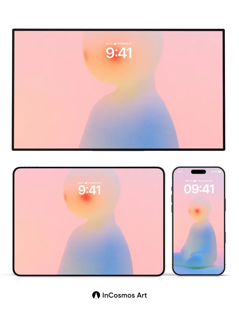 Serene Glow Wallpaper with Ethereal Figure