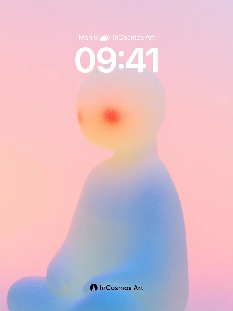 Serene Glow Wallpaper with Ethereal Figure