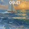 Golden Horizon Wallpaper with Sailing Echo wallpaper for iPhone, iPad & Mac