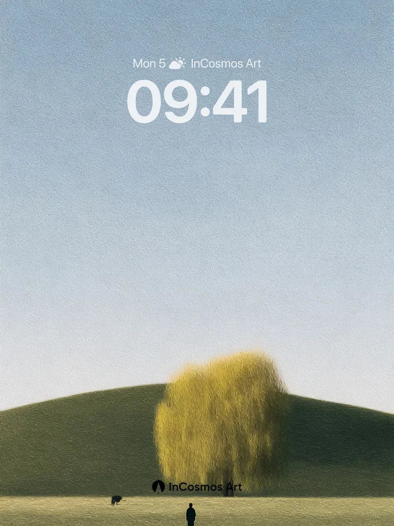 Solitary Horizon Wallpaper with Golden Willow wallpaper for iPhone, iPad & Mac
