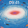 Deep Blue Vortex Wallpaper with Floating Debris wallpaper for iPhone, iPad & Mac