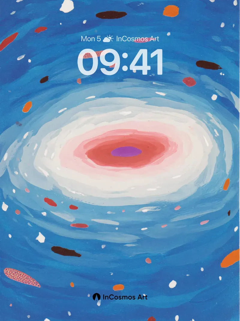 Deep Blue Vortex Wallpaper with Floating Debris wallpaper for iPhone, iPad & Mac