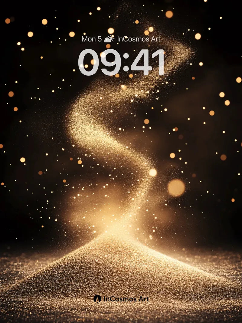 Golden Whirl Wallpaper with Starlit Dust