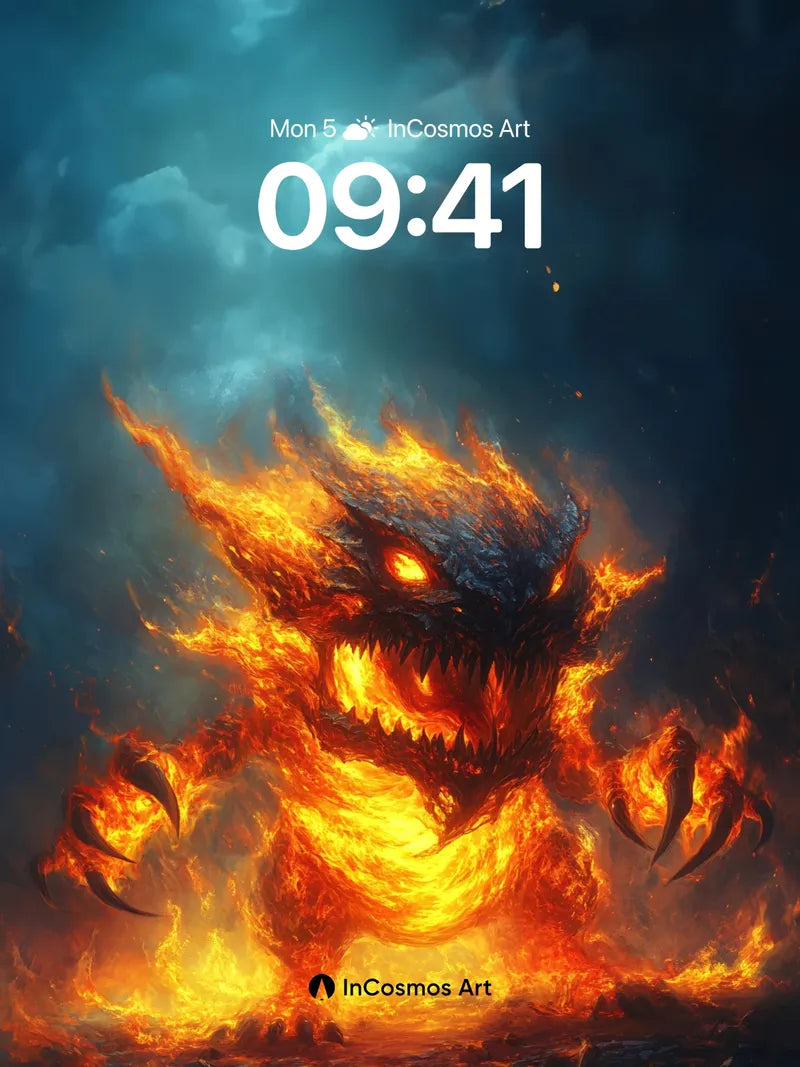 Inferno Beast Wallpaper with Molten Fury wallpaper for iPhone, iPad & Mac