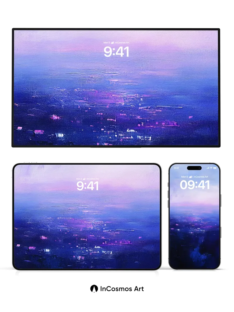 Midnight Mirage Wallpaper with Neon Haze