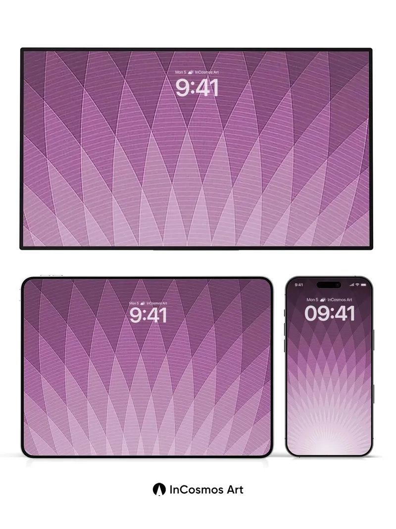 Luminous Fan Wallpaper with Geometric Radiance