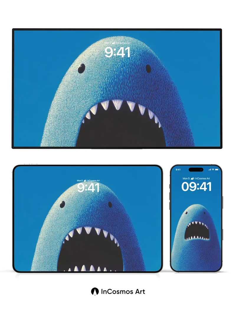 Playful Blue Monster Wallpaper with Textured Fur