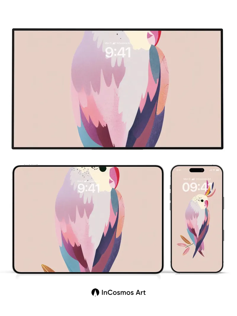 Whispering Feather Wallpaper with Soft Crest