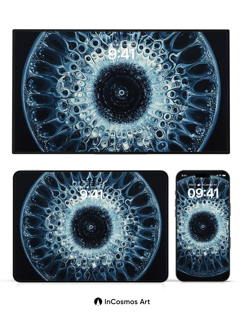 Cosmic Eye Wallpaper with Bioluminescent Veins