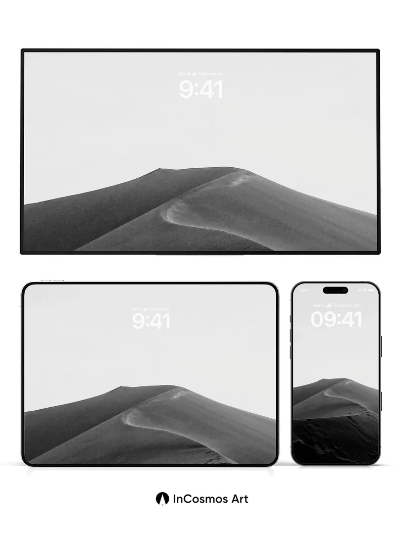 Silent Dune Wallpaper with Shadowed Ridges