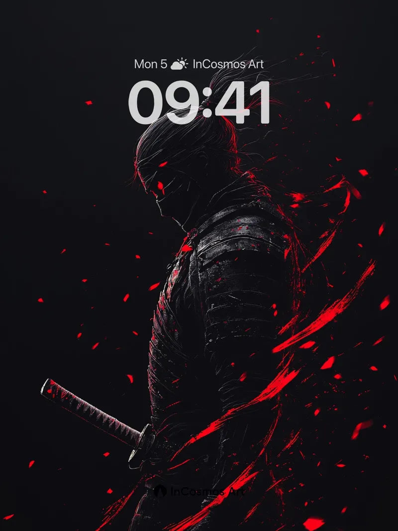 Shadowed Blade Wallpaper with Crimson Veins