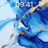 Liquid Sapphire Wallpaper with Gold Veins wallpaper for iPhone, iPad & Mac