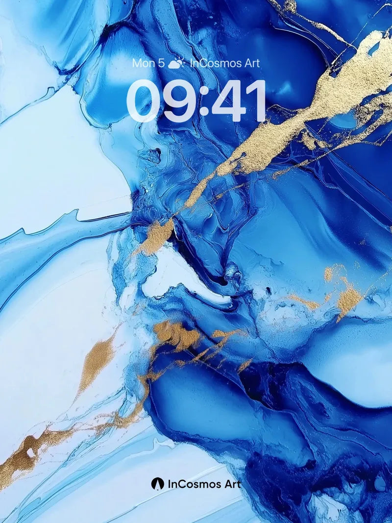 Liquid Sapphire Wallpaper with Gold Veins