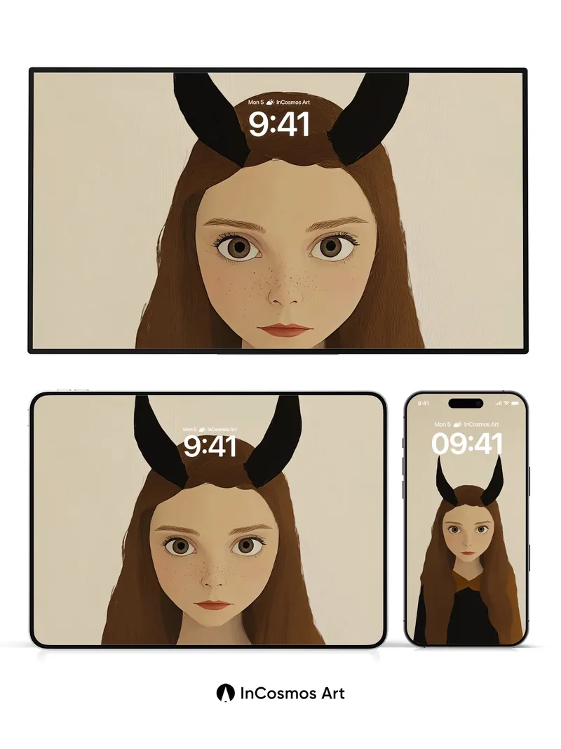 Whispering Horns Wallpaper with Velvet Depth