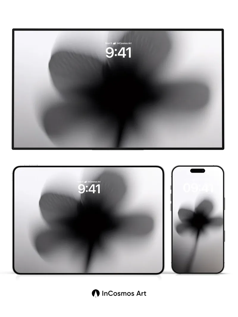 Shadow Bloom Wallpaper with Ethereal Stem